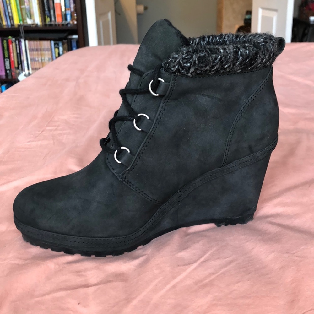 Women’s Buckle Wedge Booties